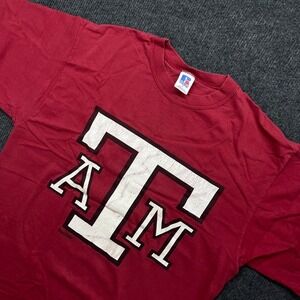 Russell Athletic Texas A&M Aggies Shirt Maroon Large Vintage 90s Made in USA